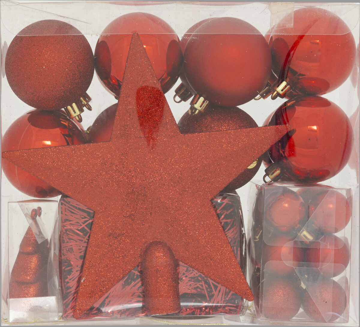 Conjunto de 44 pe&ccedil;as para decora&ccedil;&atilde;o vermelho