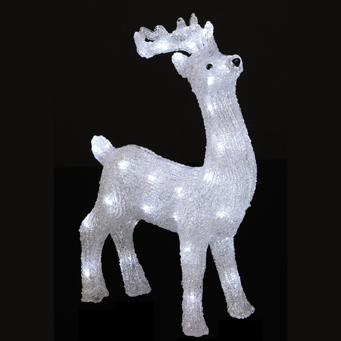 Rena branca com leds 45cm