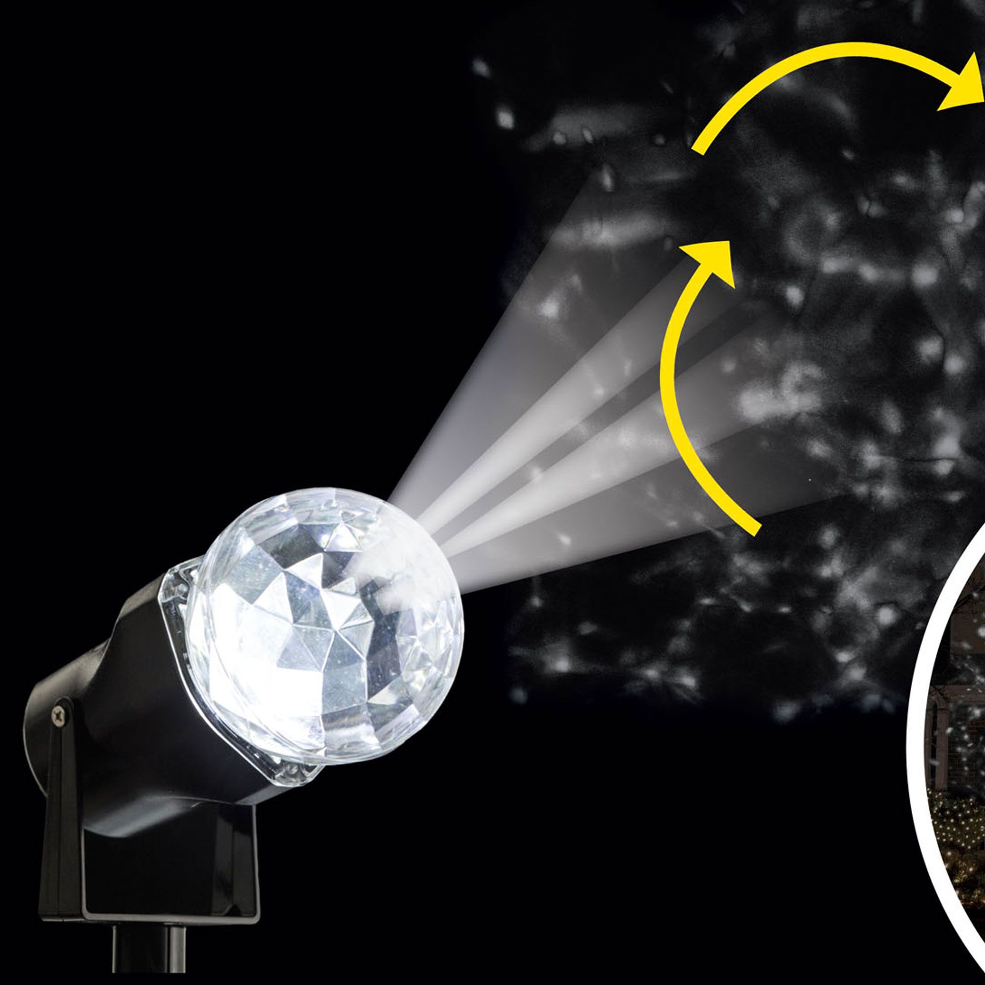 Projetor luminoso com imagem de neve