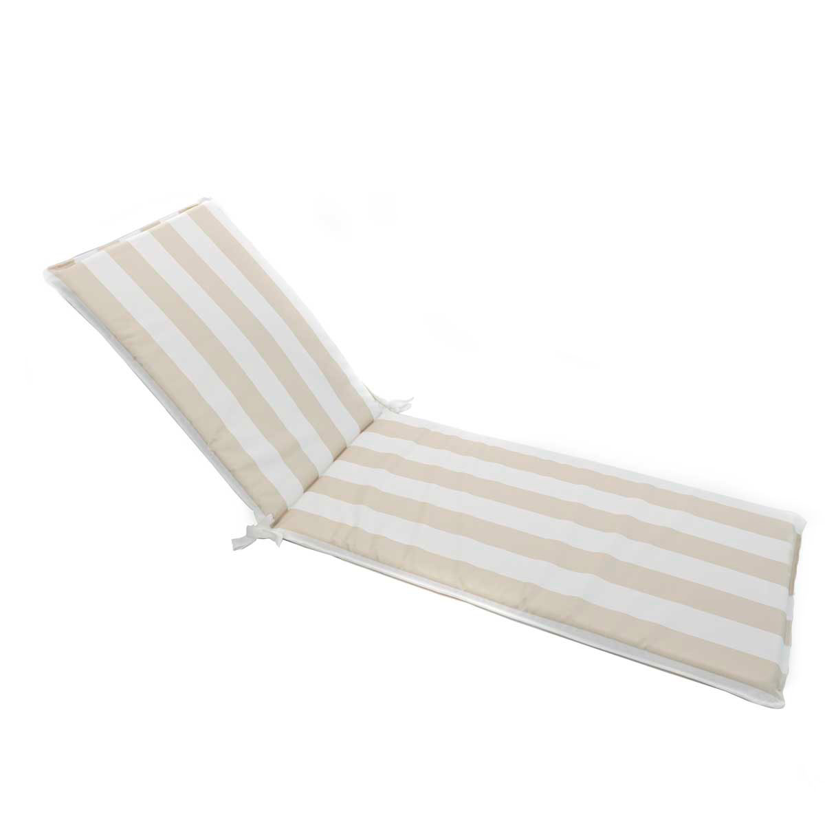 Coxim para espregui&ccedil;adeira riscas branco e bege