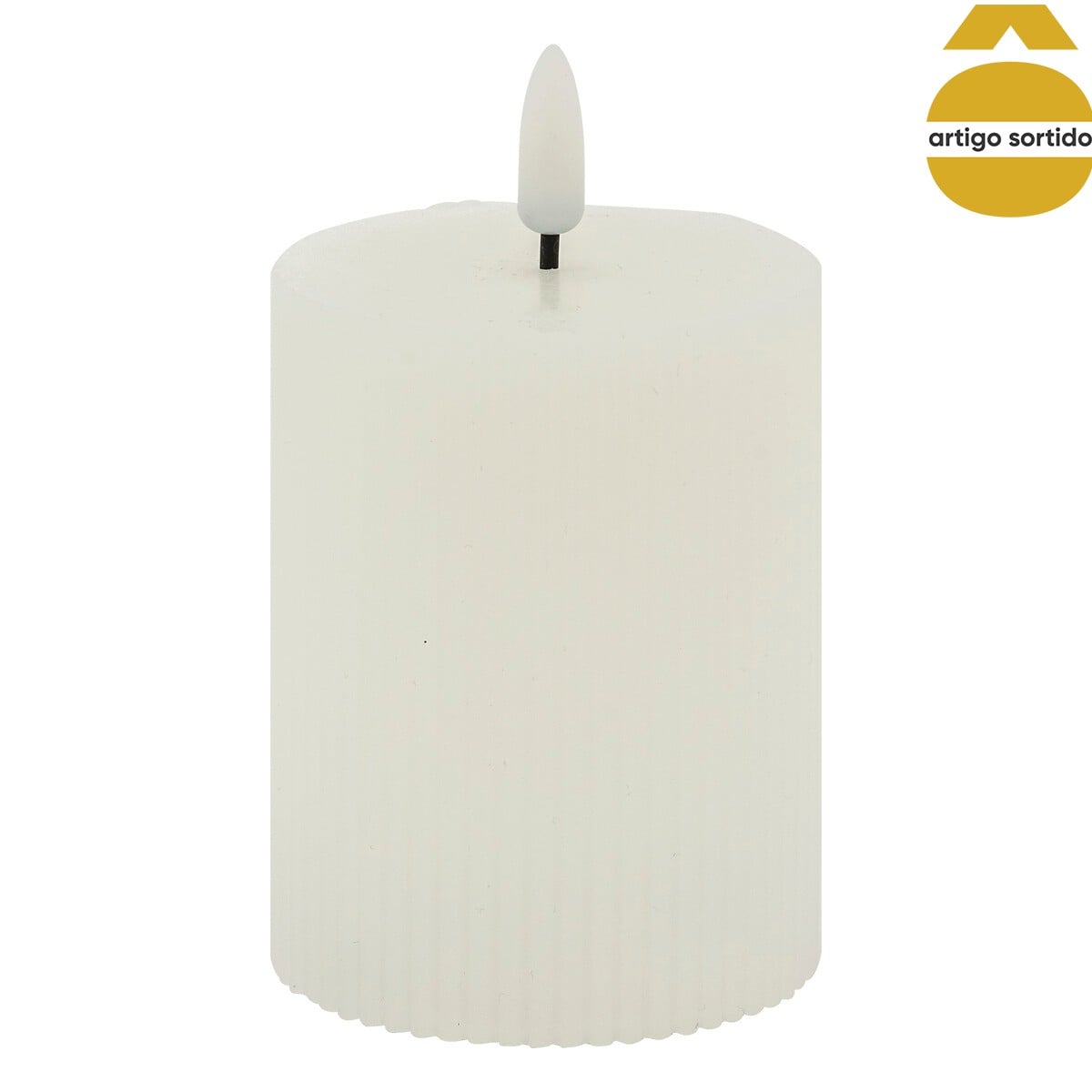 Vela led cil&iacute;ndrica mina branca 11,5cm