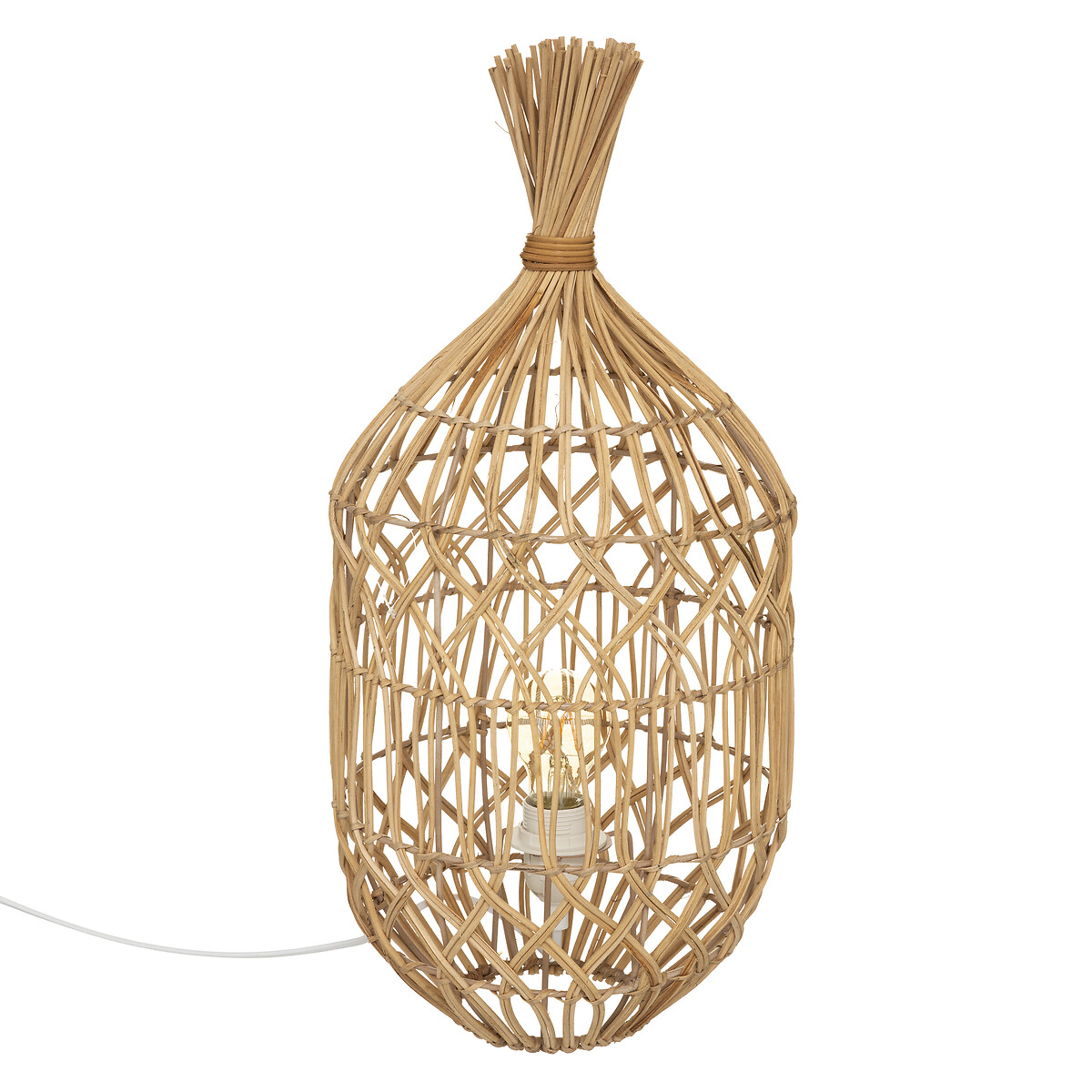 Candeeiro de mesa MILOU bege em rattan 55cm