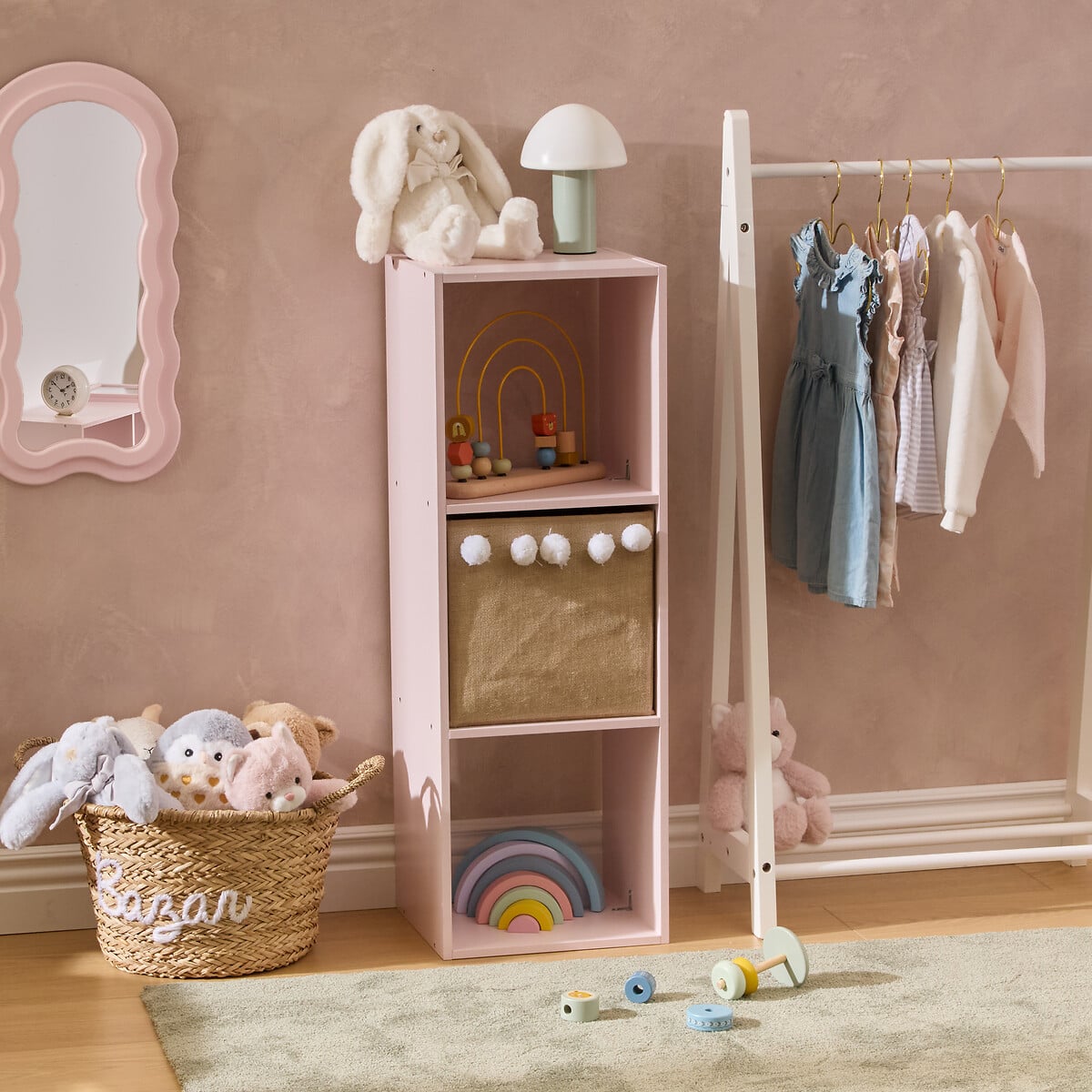 Estante MIX N MODUL rosa com 3 nichos