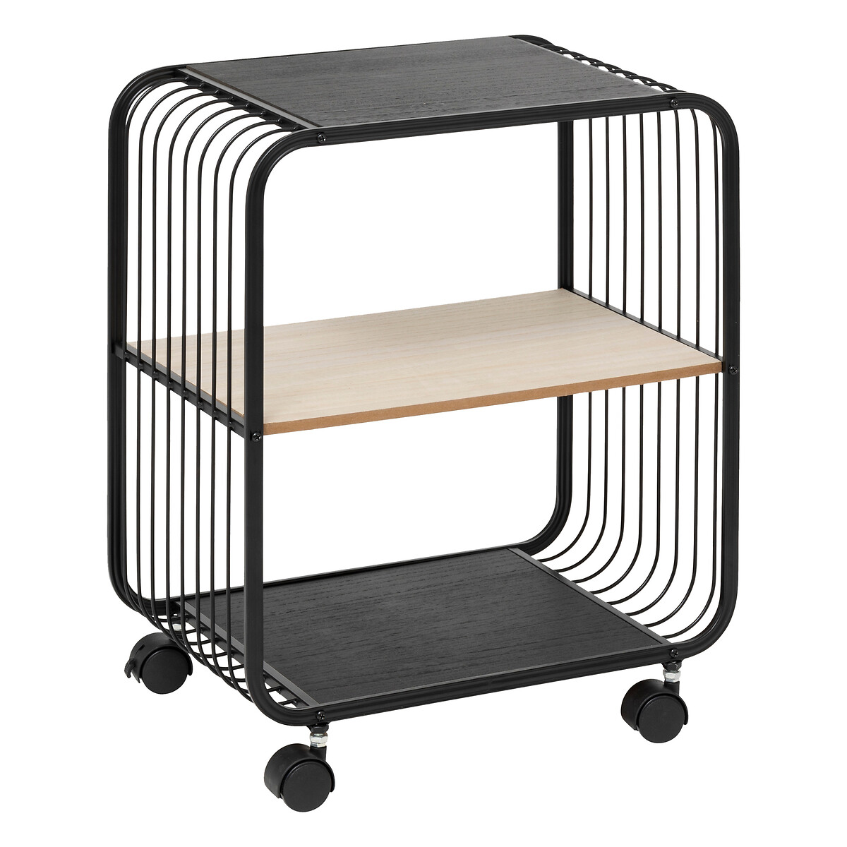 Estante com 2 níveis em mdf preto