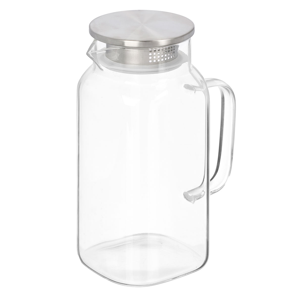 Jarro redondo com tampa a&ccedil;o 1,2l