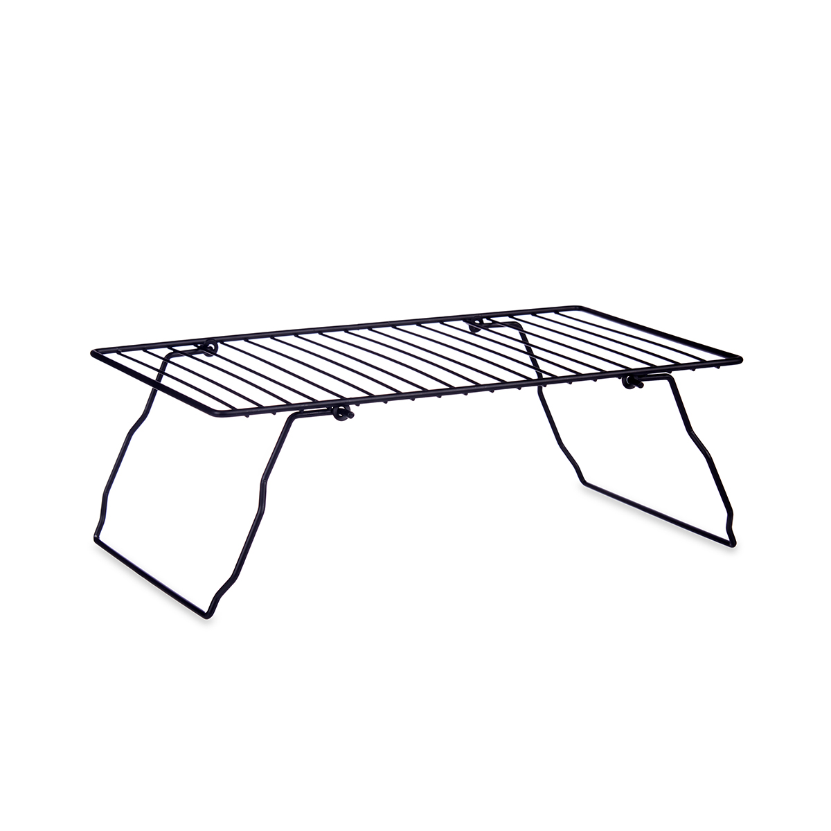 Estante dobr&aacute;vel preto em metal