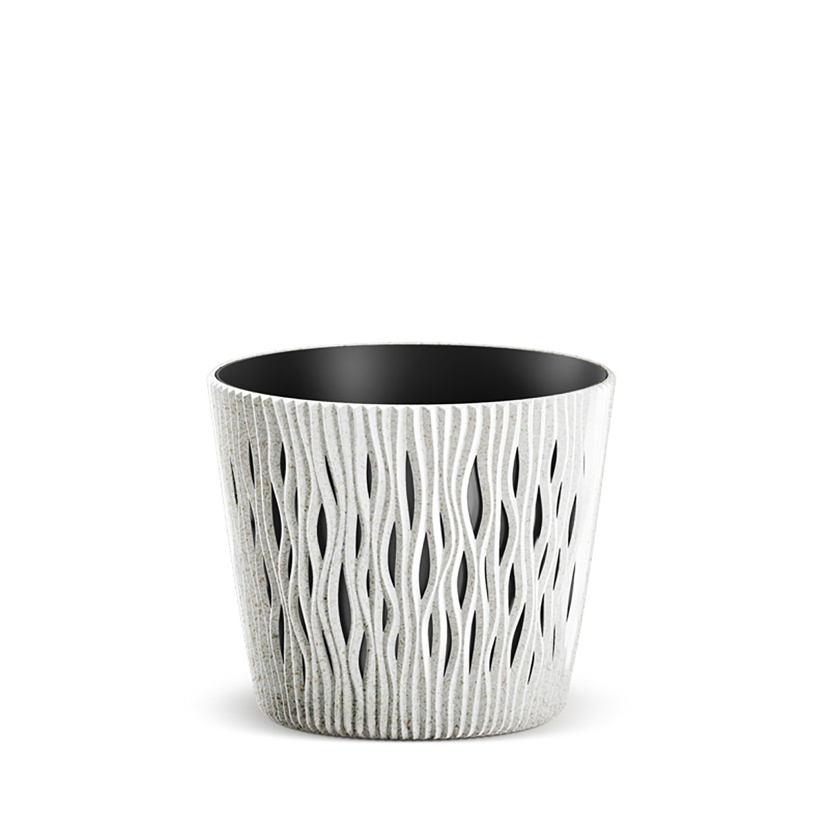 Vaso SANDY round branco eco wood 26cm