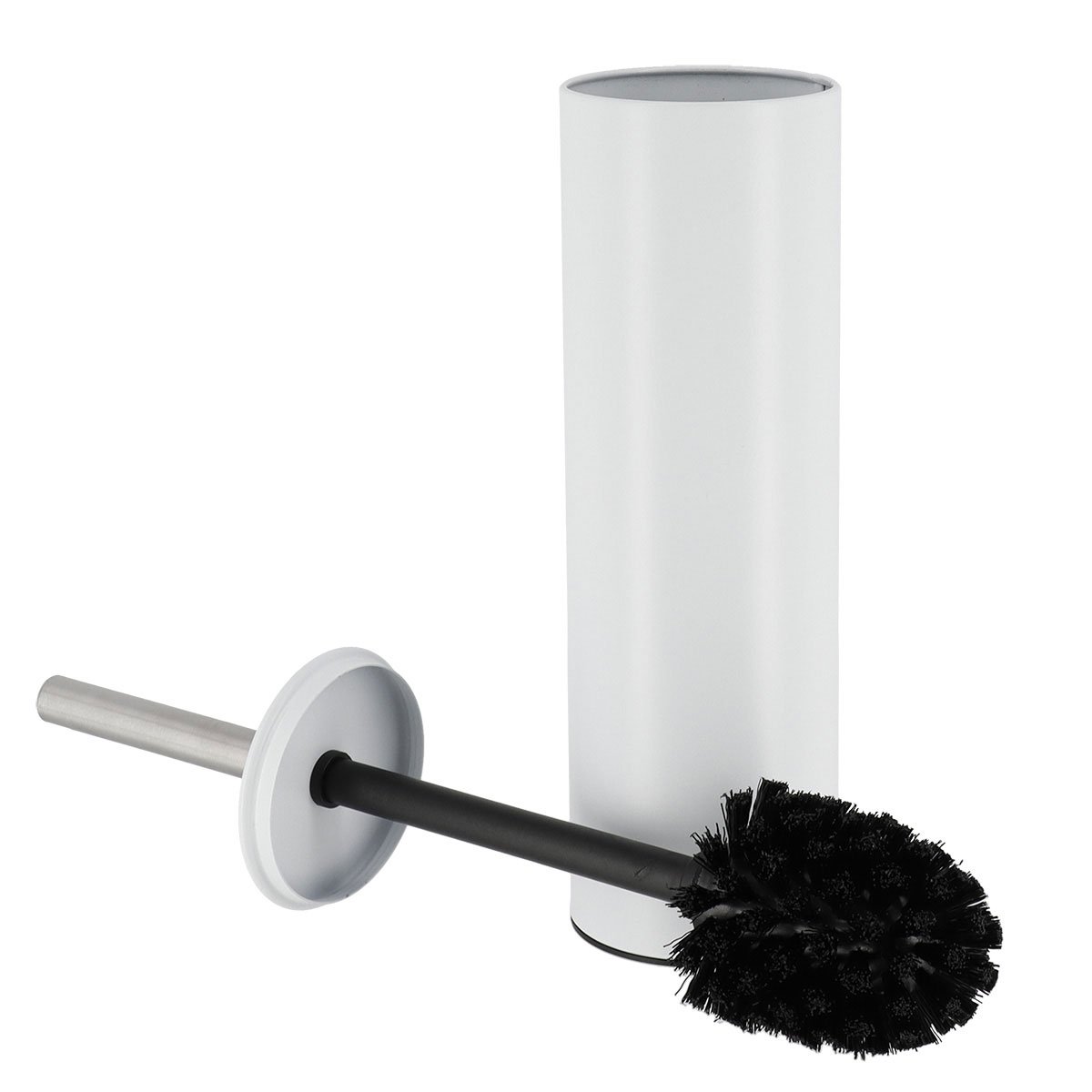 Escova wc branca em a&ccedil;o inoxid&aacute;vel