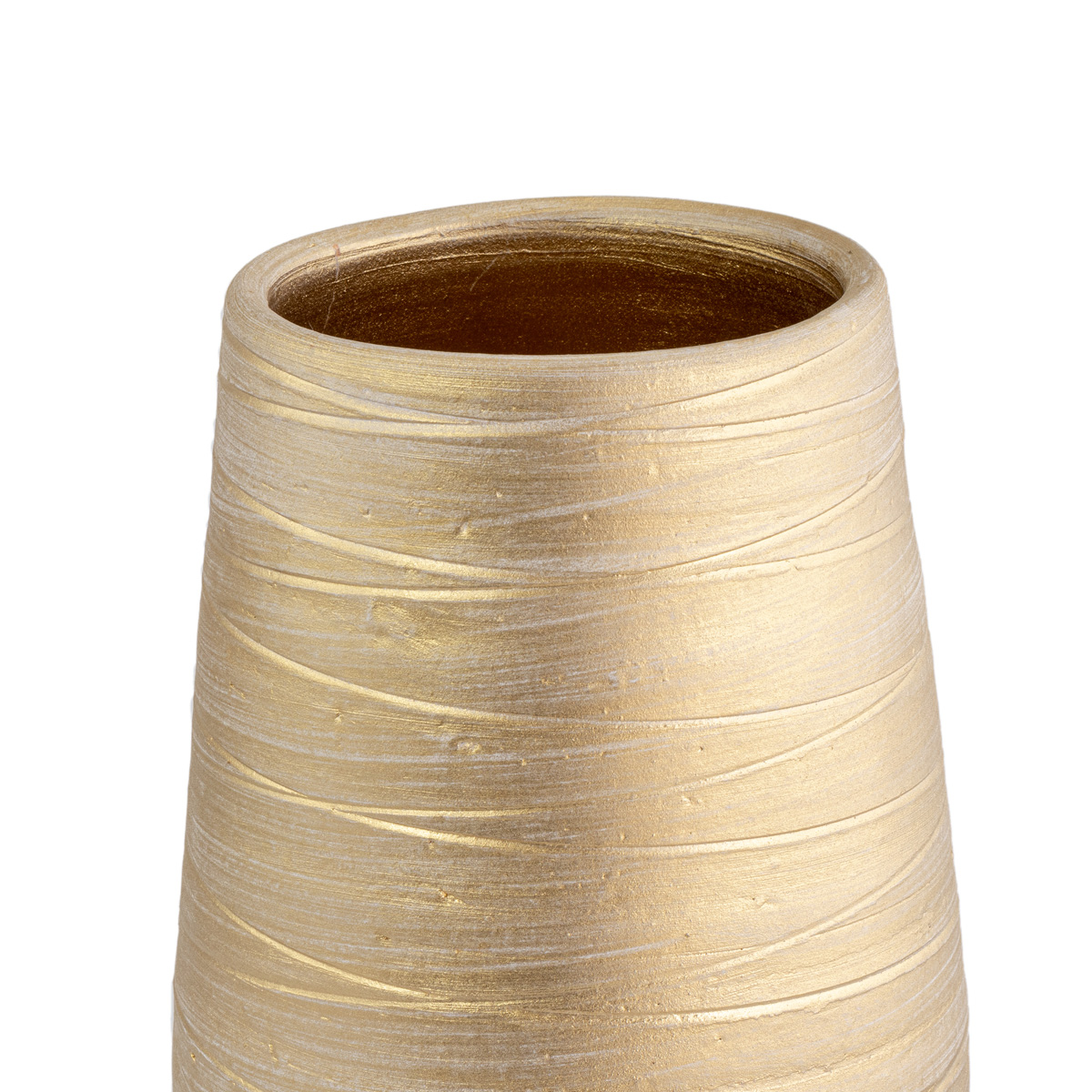 Jarra riscada dourada em cerâmica 30cm