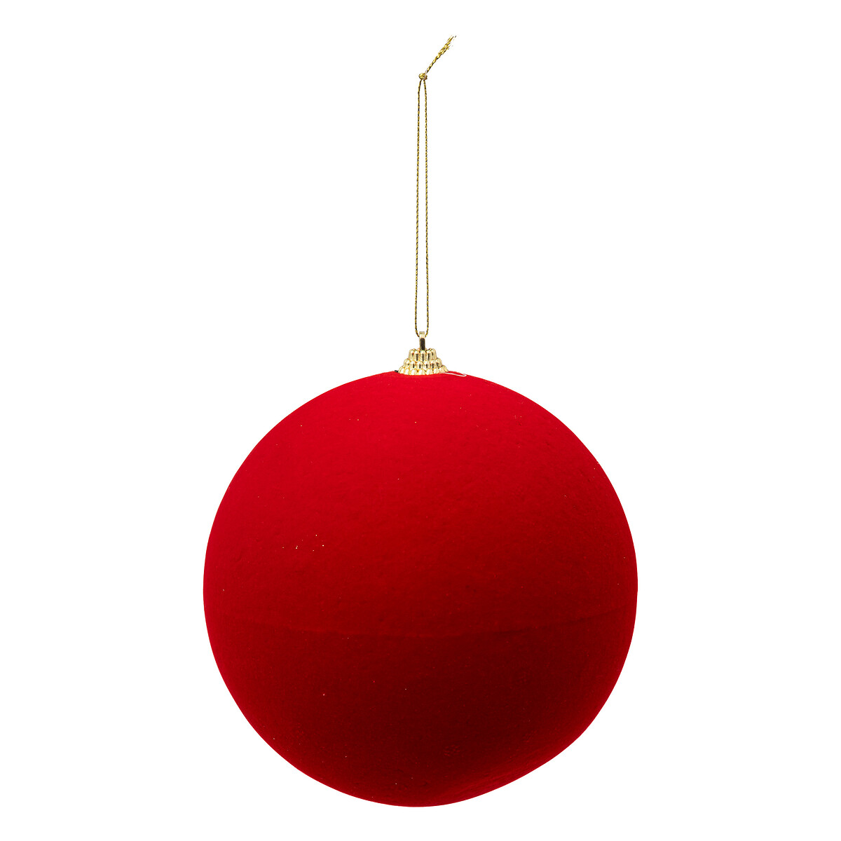 Bola de natal maxi veludo vermelho 15cm