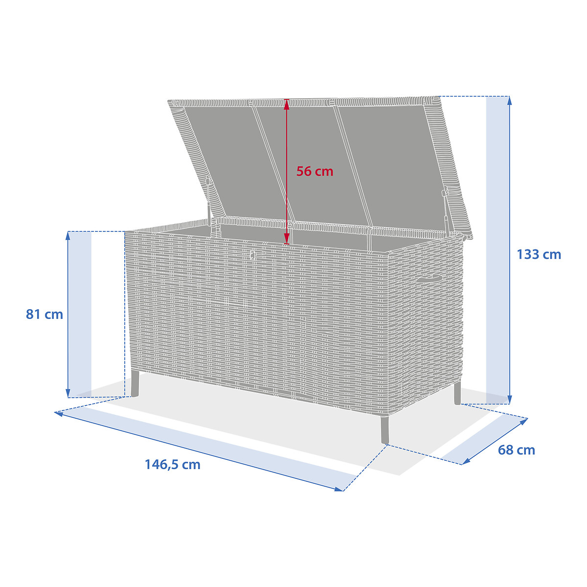Ba&uacute; arruma&ccedil;&atilde;o BAYANA savane em rattan sint&eacute;tico