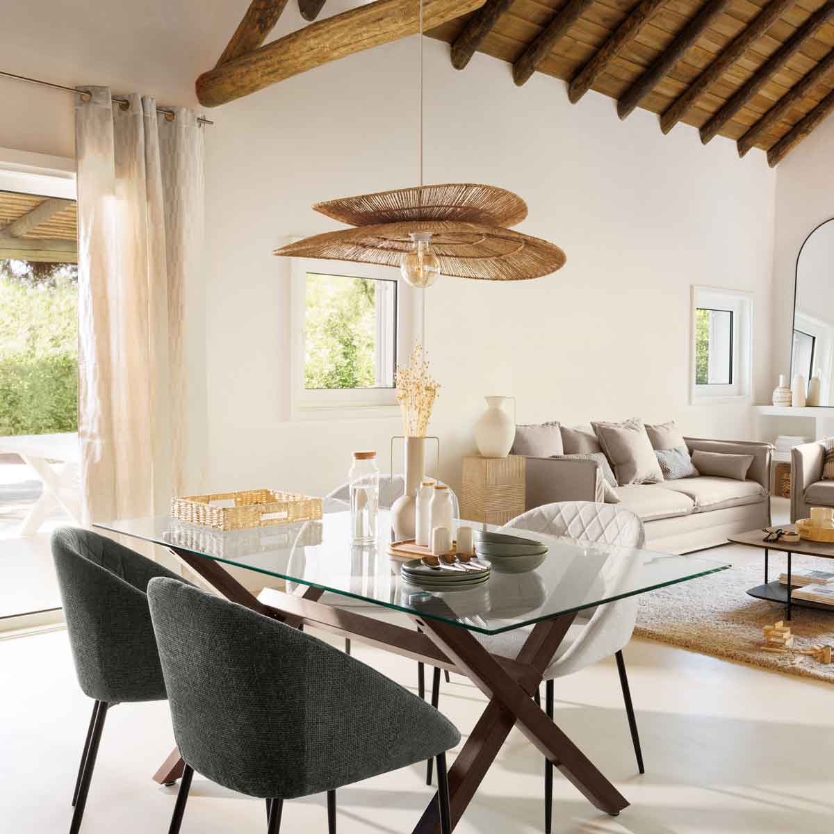 Cortina jacquard LEYNA bege 140x260cm