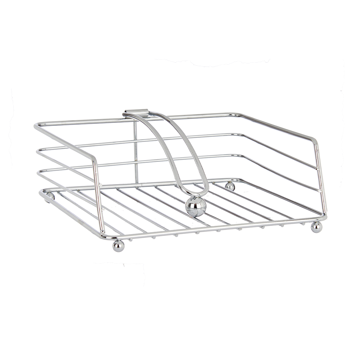 Porta guardanapos quadrado em metal cromado