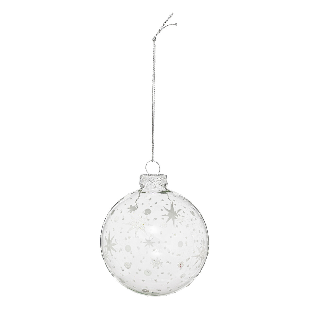 Bola de natal flocos de neve 8cm