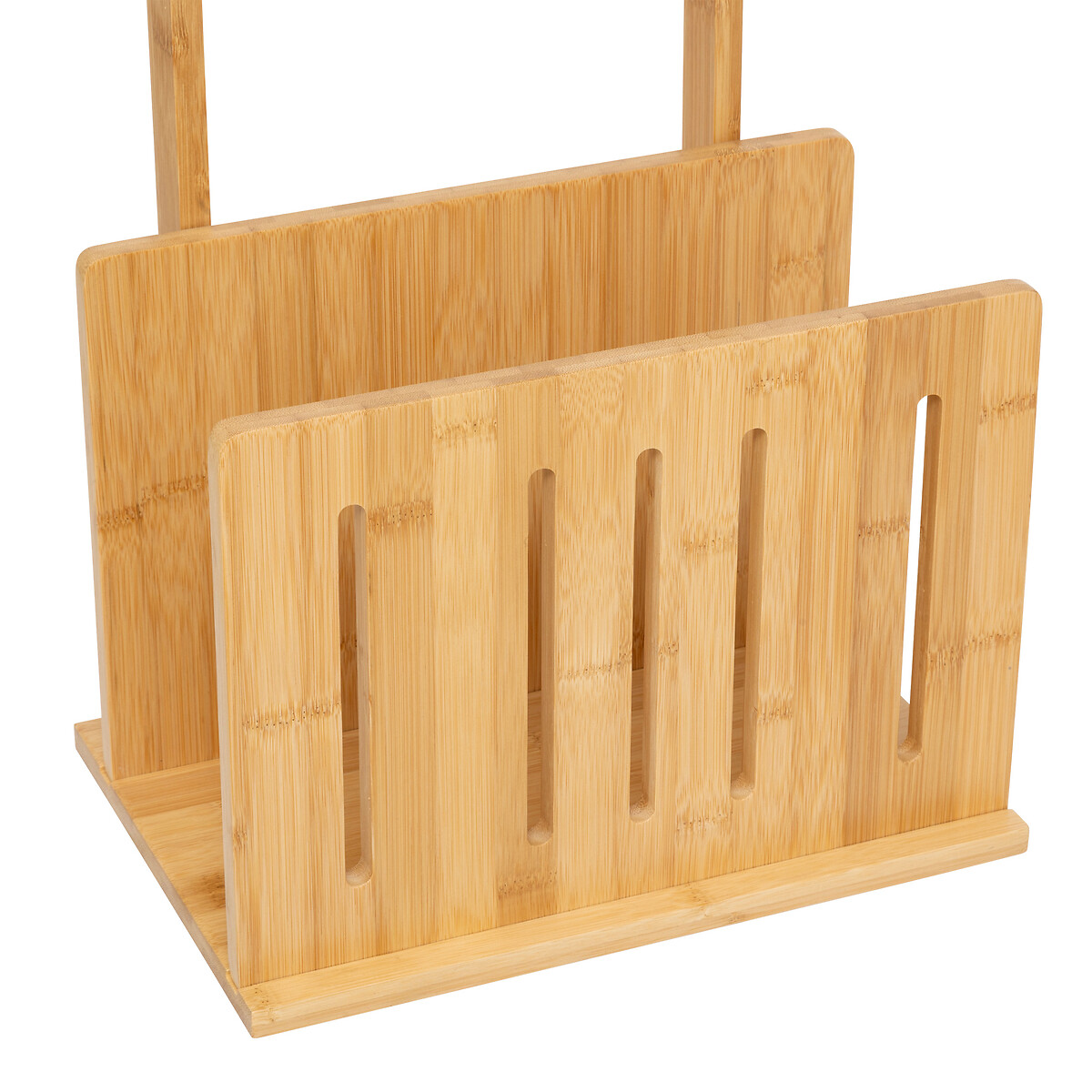 Suporte wc em bambu para papel higi&eacute;nico com reserva