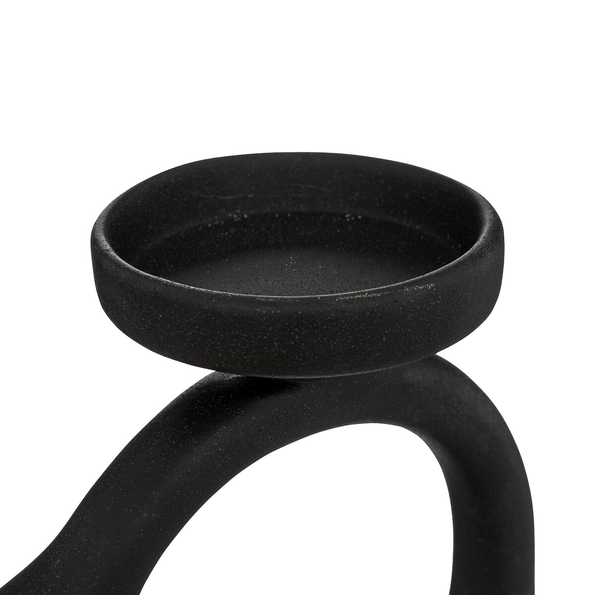 Castiçal OLME preto em cerâmica 25cm,  Castiçal OLME preto em cerâmica 25cm