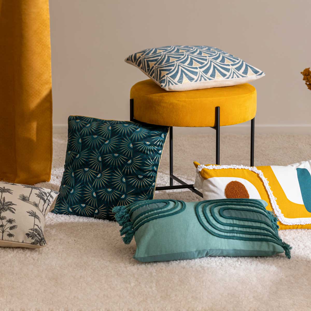 Capa para almofada orage azul 40x40cm