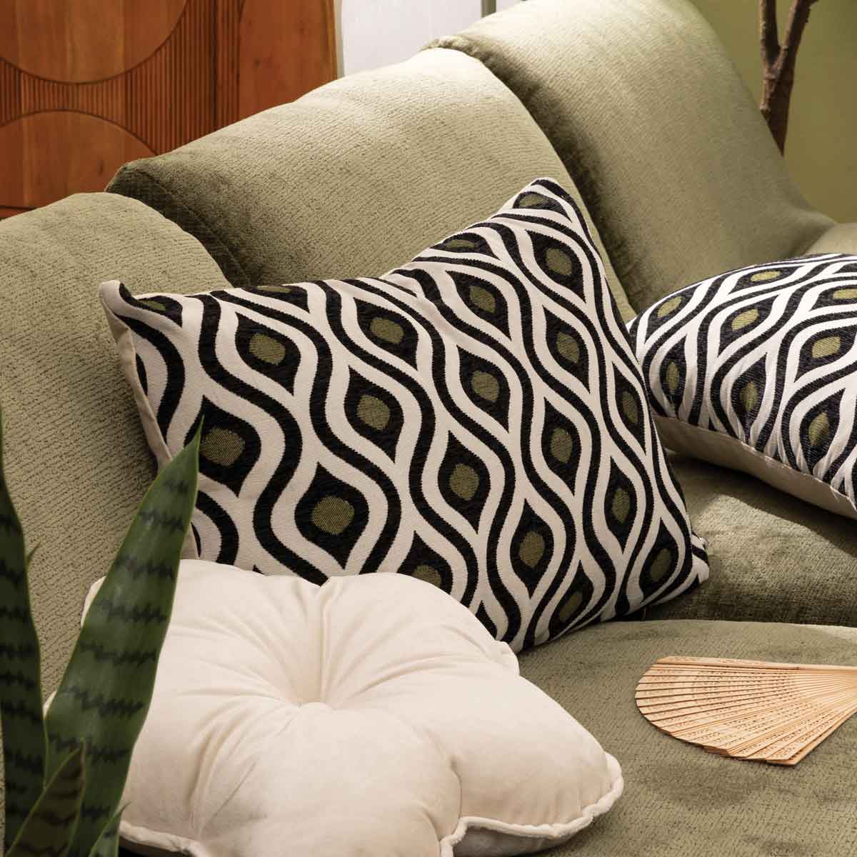 Almofada jacquard TWISTED LIME 38x58cm
