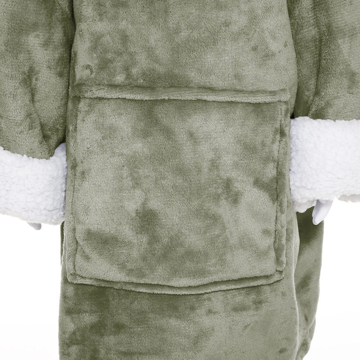 Manta camisola com capuz cinza verde 3-10 anos