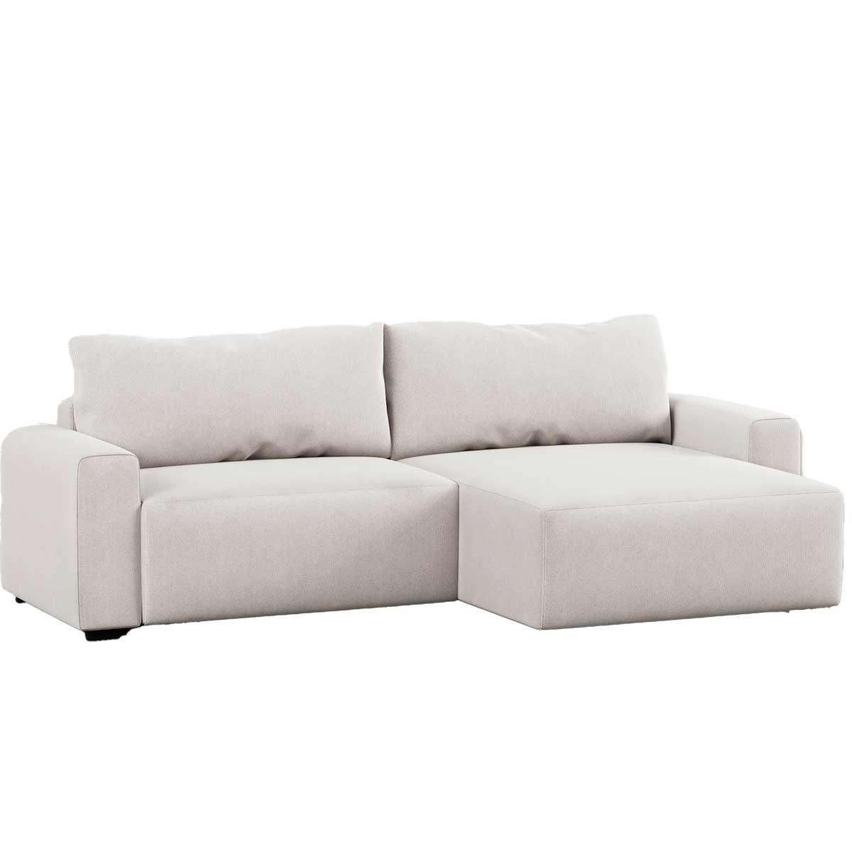 Sof&aacute; cama com chaise+costas rebat&iacute;veis ATENAS bege