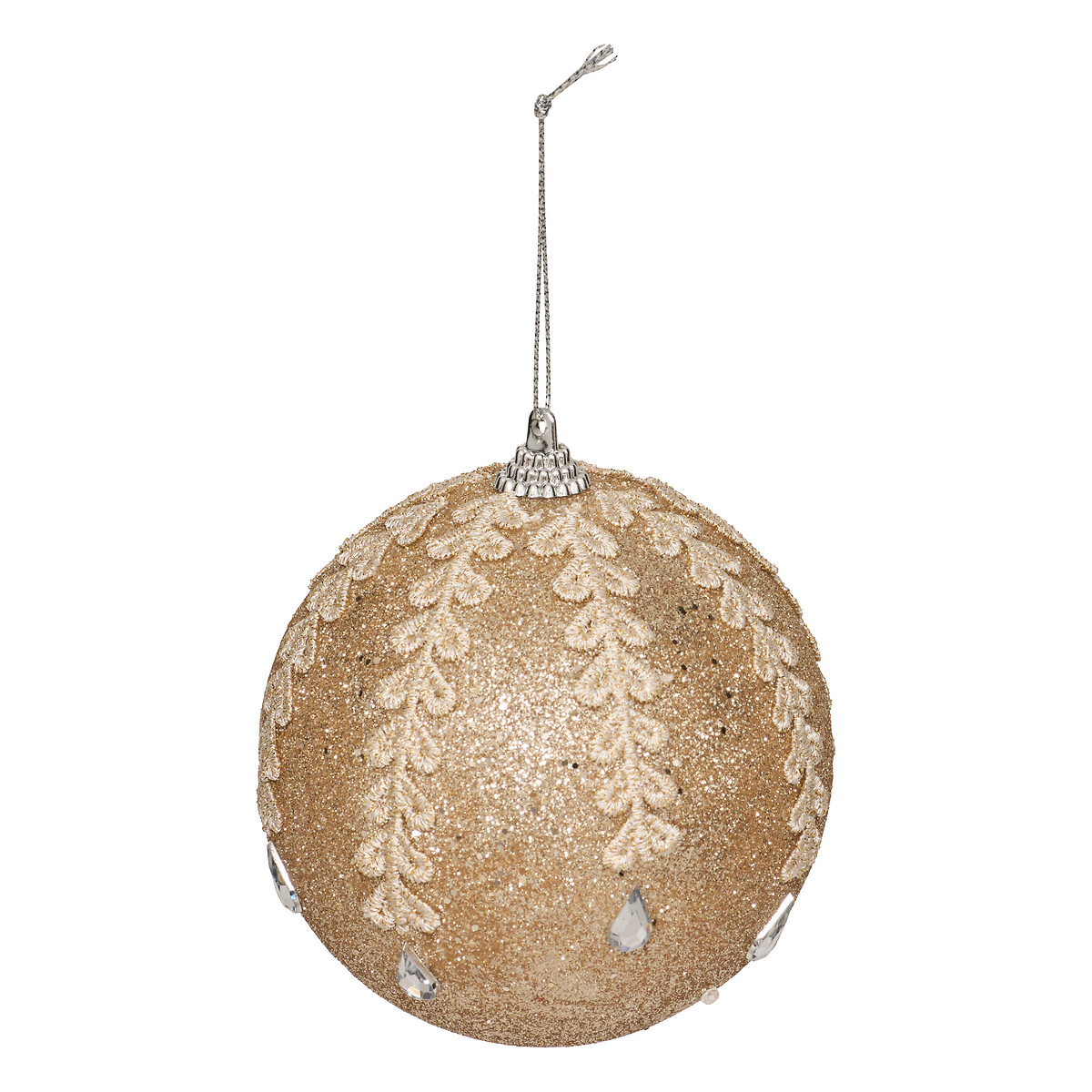 Bola de natal com bordado 10cm