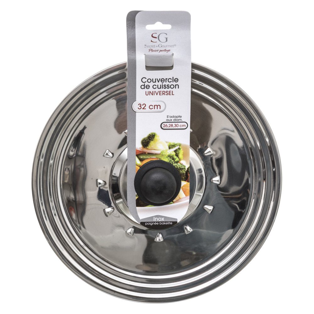 Tampa inox para caçarola 26/28/30cm