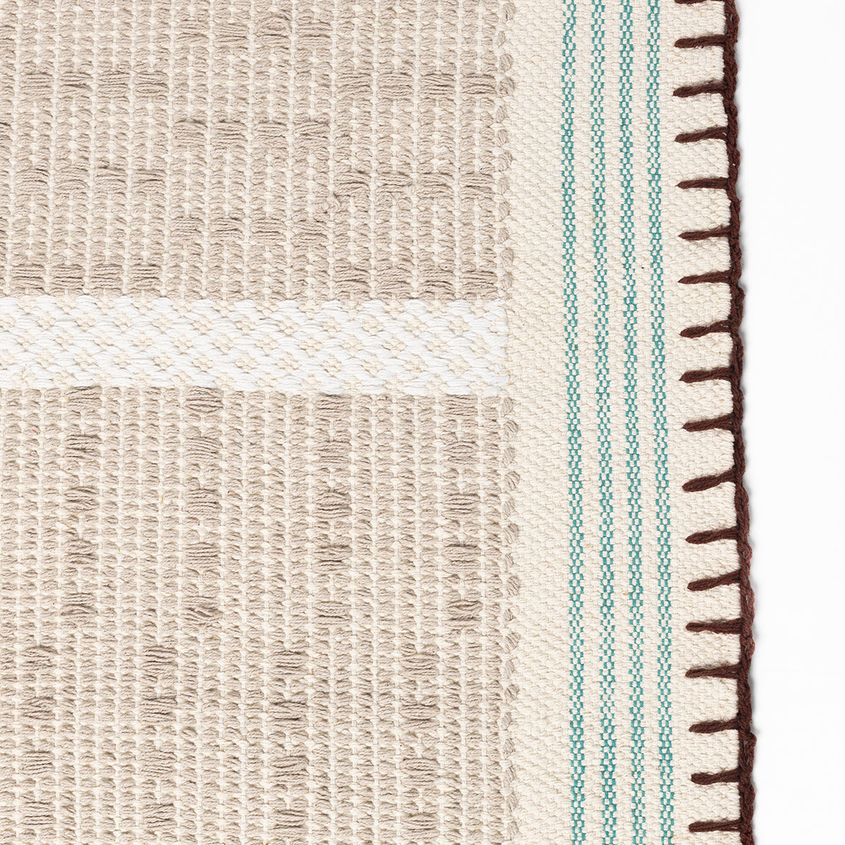 Passadeira WONJA taupe e azul 60x150cm
