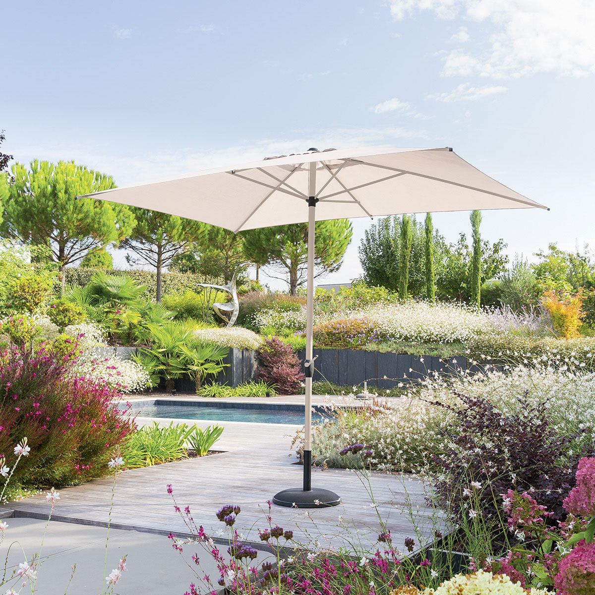 Guarda-sol LOOMPA argile bl&eacute; 2x3m