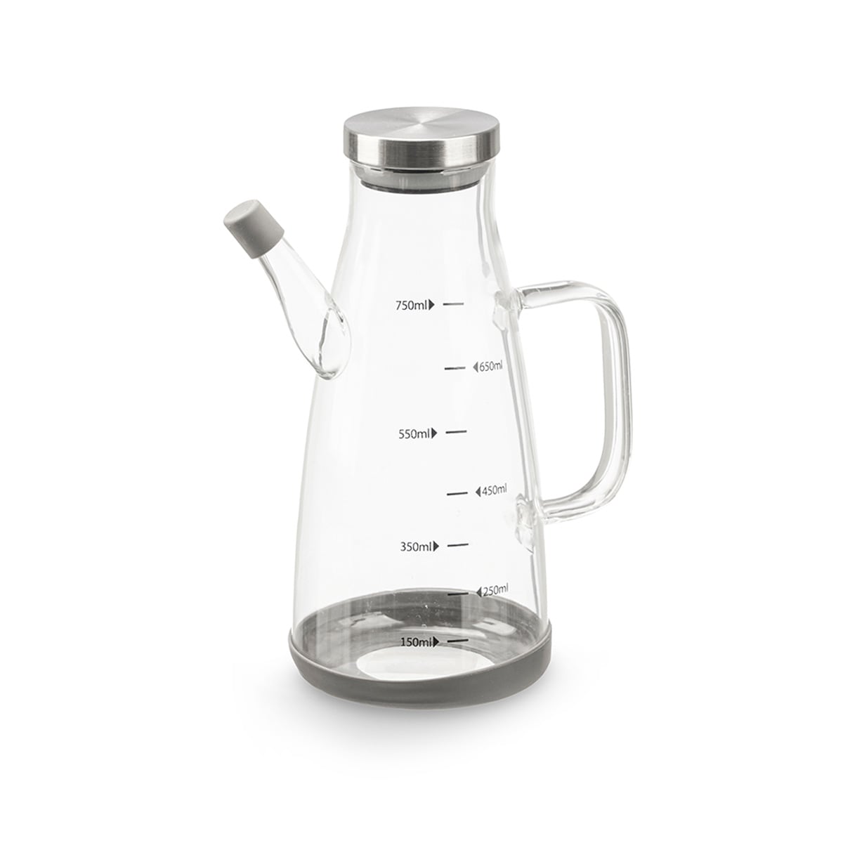 Galheteiro em vidro com tampa de a&ccedil;o 750ml