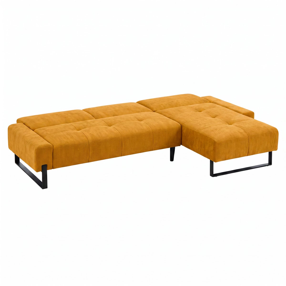 Sof&aacute; cama TOULOUSE com chaise longue ocre