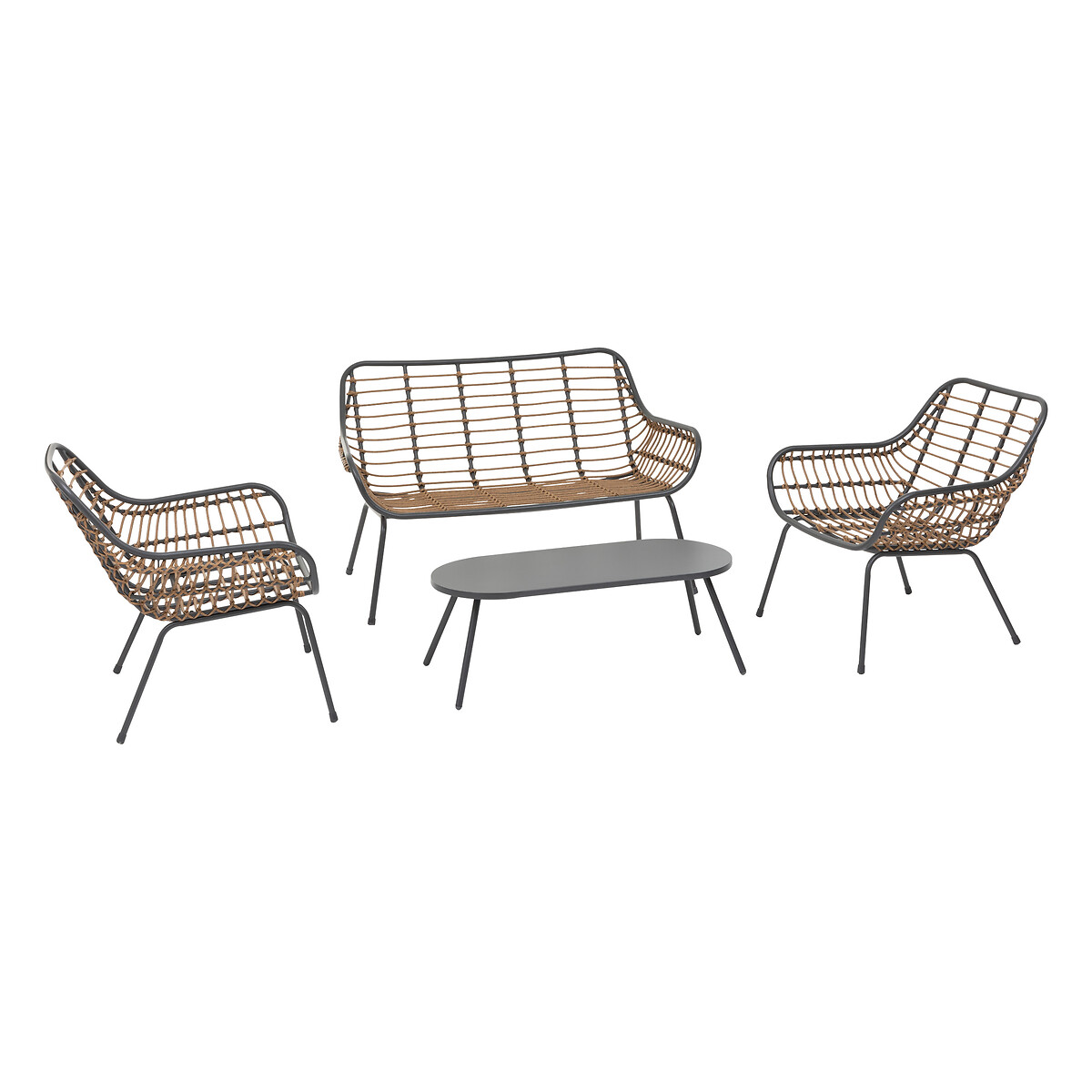 Conjunto de jardim PAOPAO cinza graphite para 4 pessoas