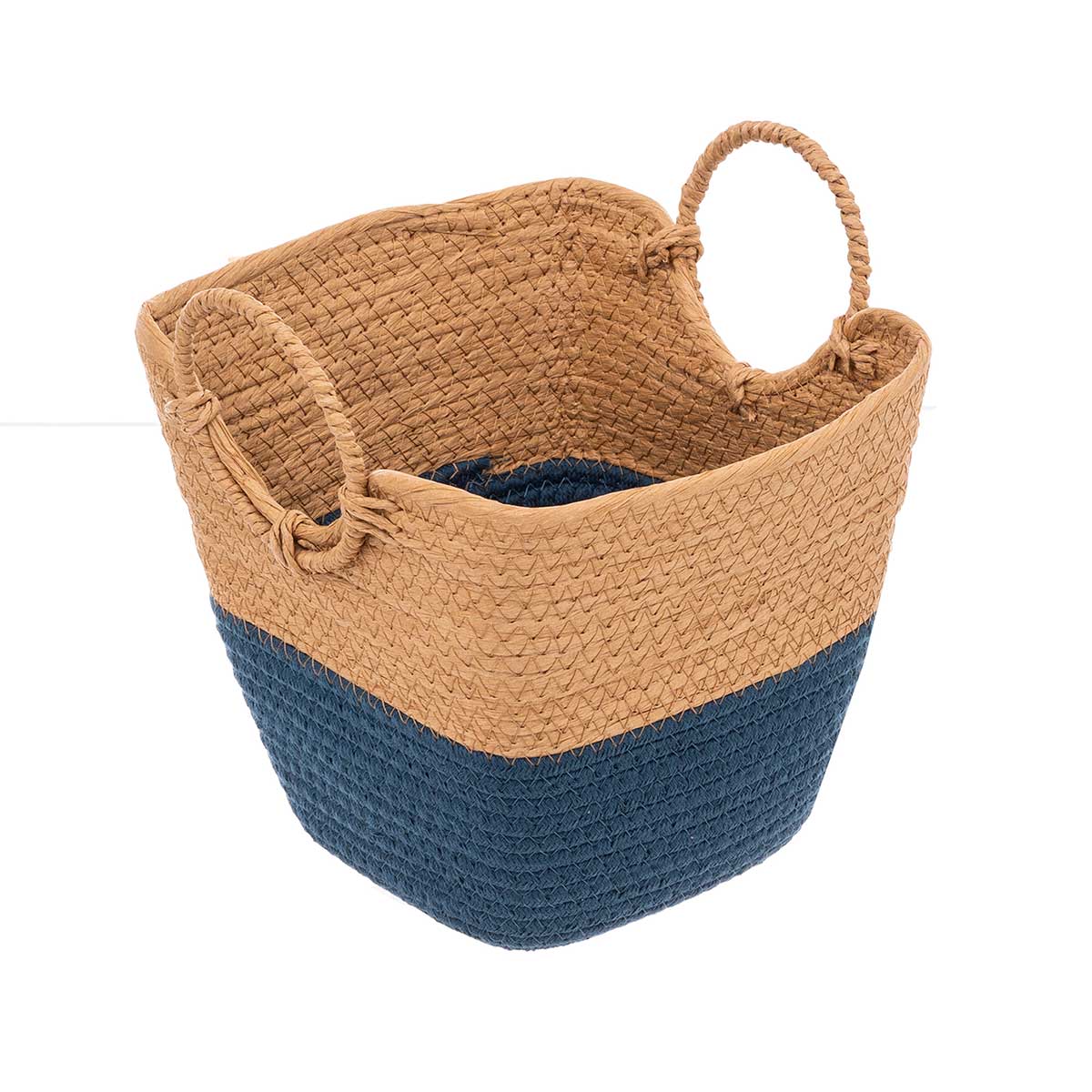 Cesto de arruma&ccedil;&atilde;o wc SOLAR azul petr&oacute;leo 29,5cm