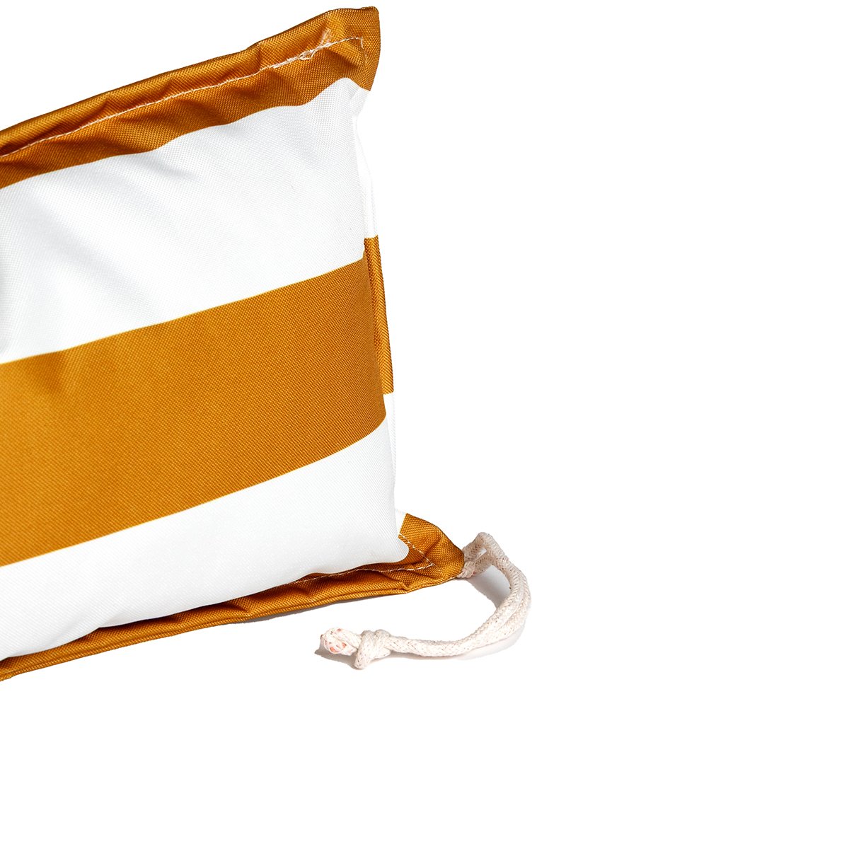 Almofada praia imperme&aacute;vel riscas branco e amarelo