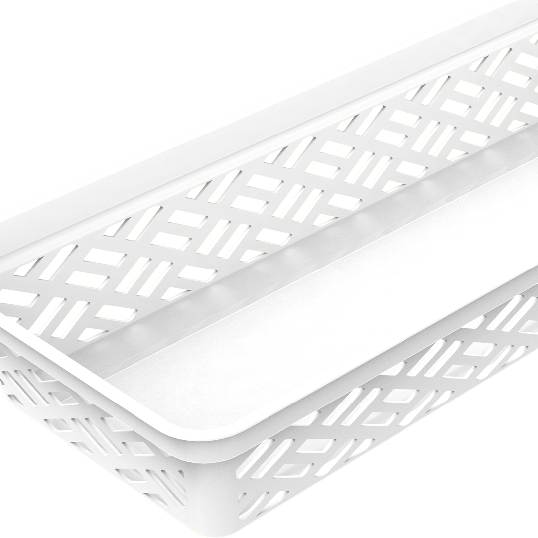 Cesto de arruma&ccedil;&atilde;o branco baixo grande