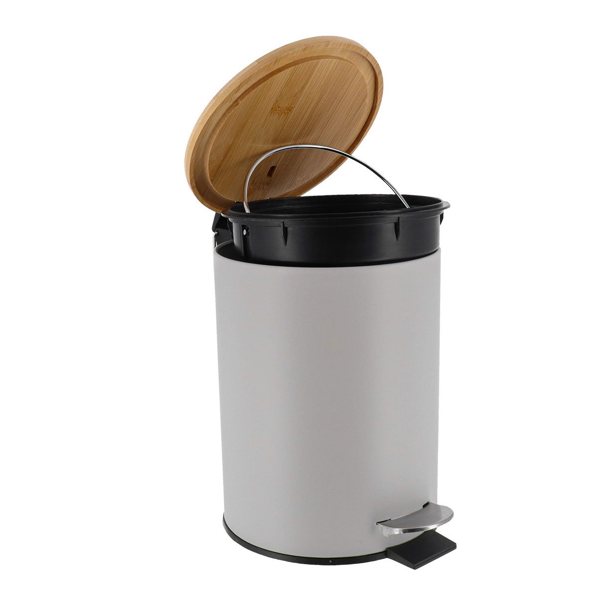 Balde wc soft close cinza claro