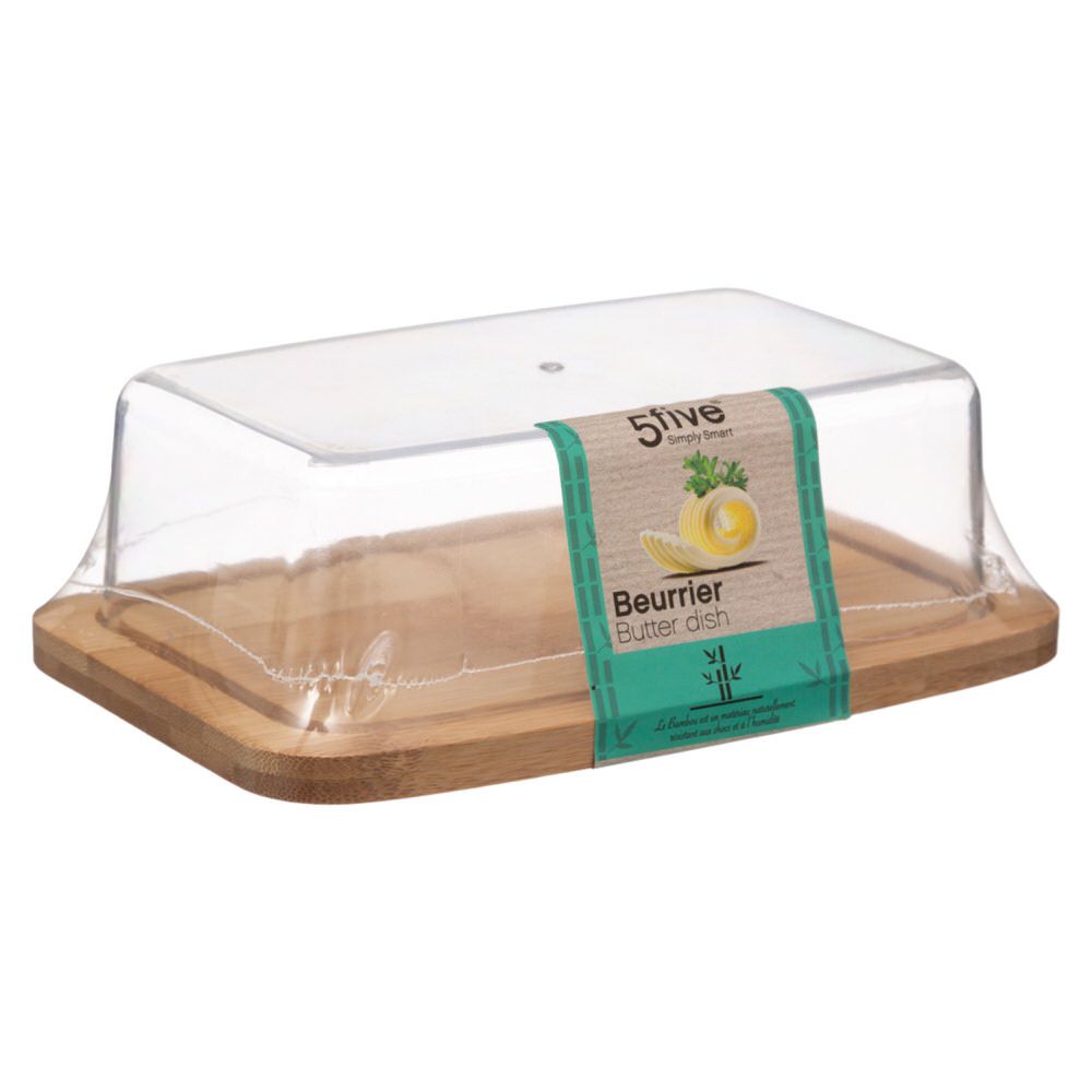 Manteigueira com tampa em bambu