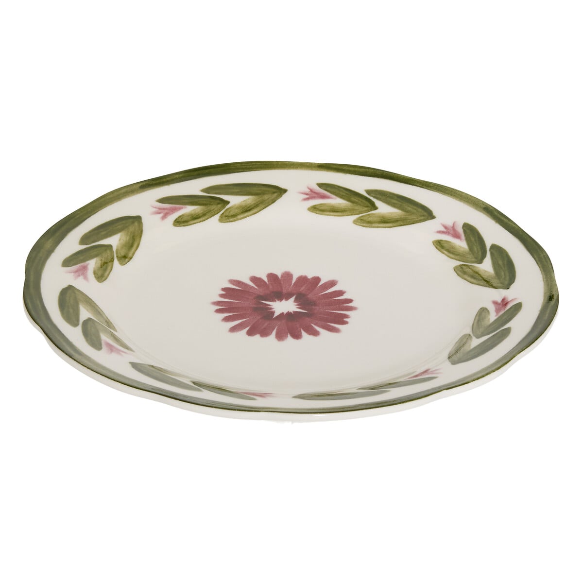 Prato de sobremesa MONA verde em porcelana 19cm