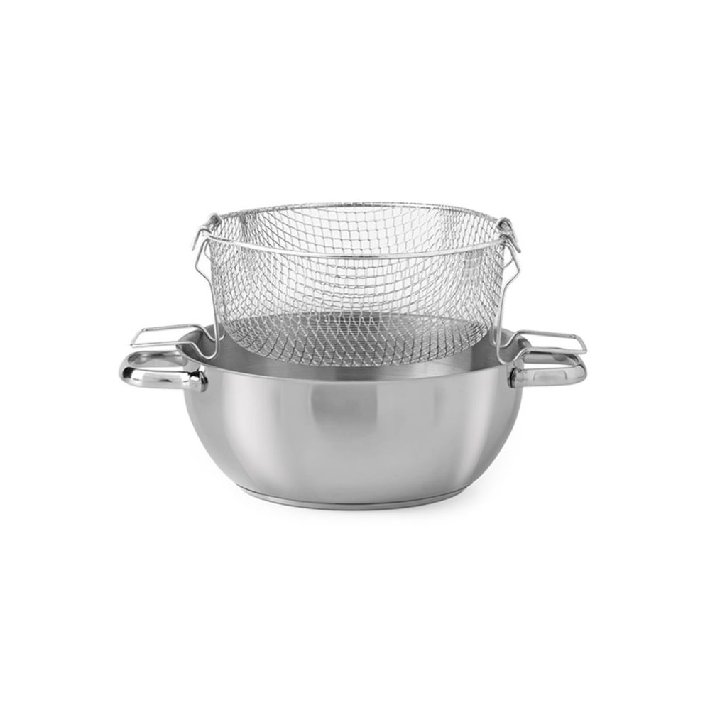 Fritadeira em inox com fundo térmico,  Fritadeira em inox com fundo térmico