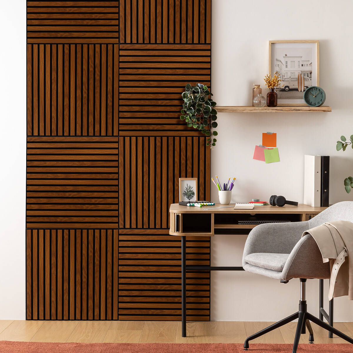 Painel decorativo COLVA castanho escuro em mdf 60cm