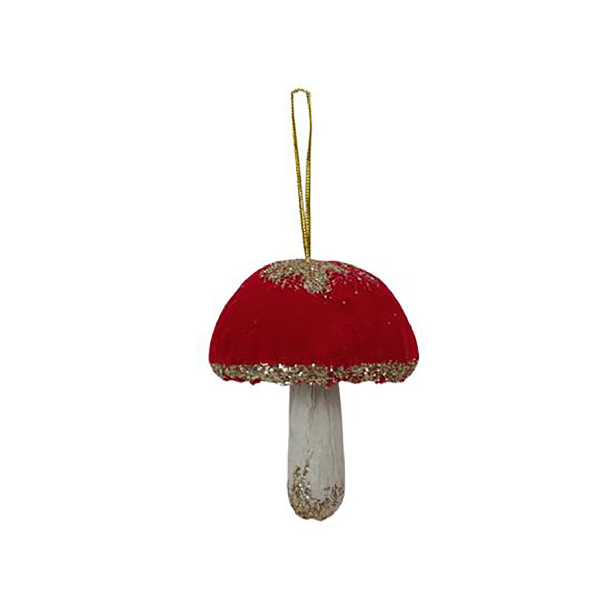 Pendurante De Cogumelo Bordeaux Em Veludo 8cm