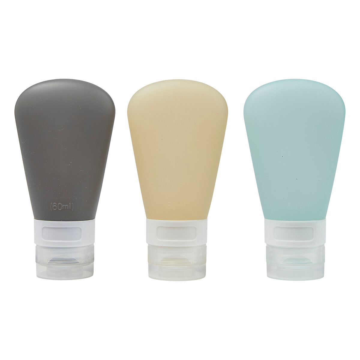 Conjunto de viagem 3 frascos de silicone 60ml