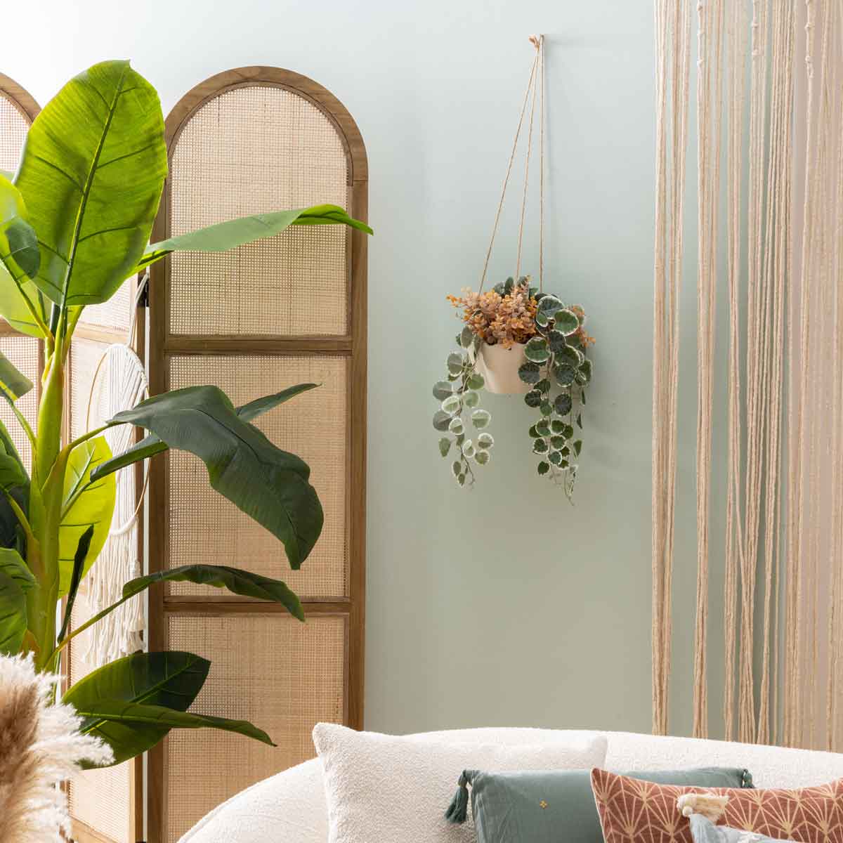 Vaso suspenso WILD ROMANCE branco em cer&acirc;mica