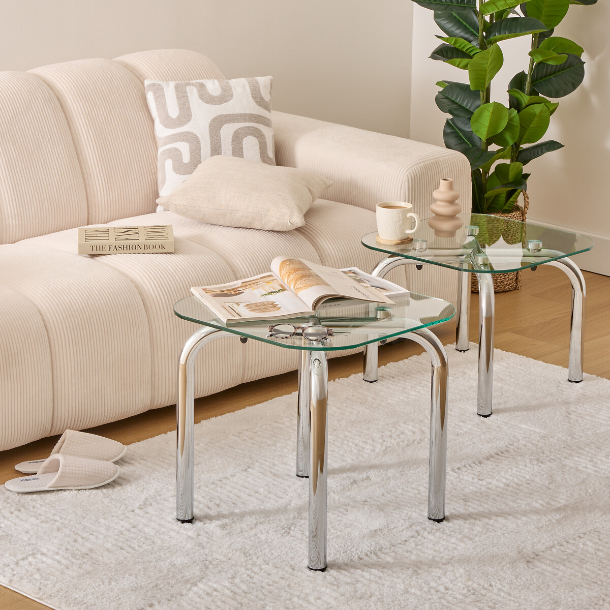 Conjunto de 2 mesas de apoio HECATE com tampo