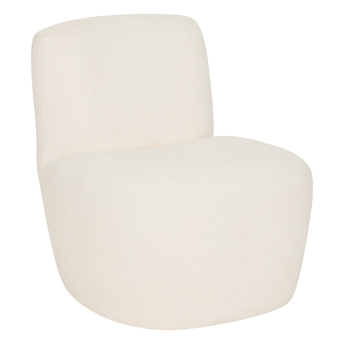 Poltrona LEONE branca em boucl&eacute; 70,8x63,6x67,8cm
