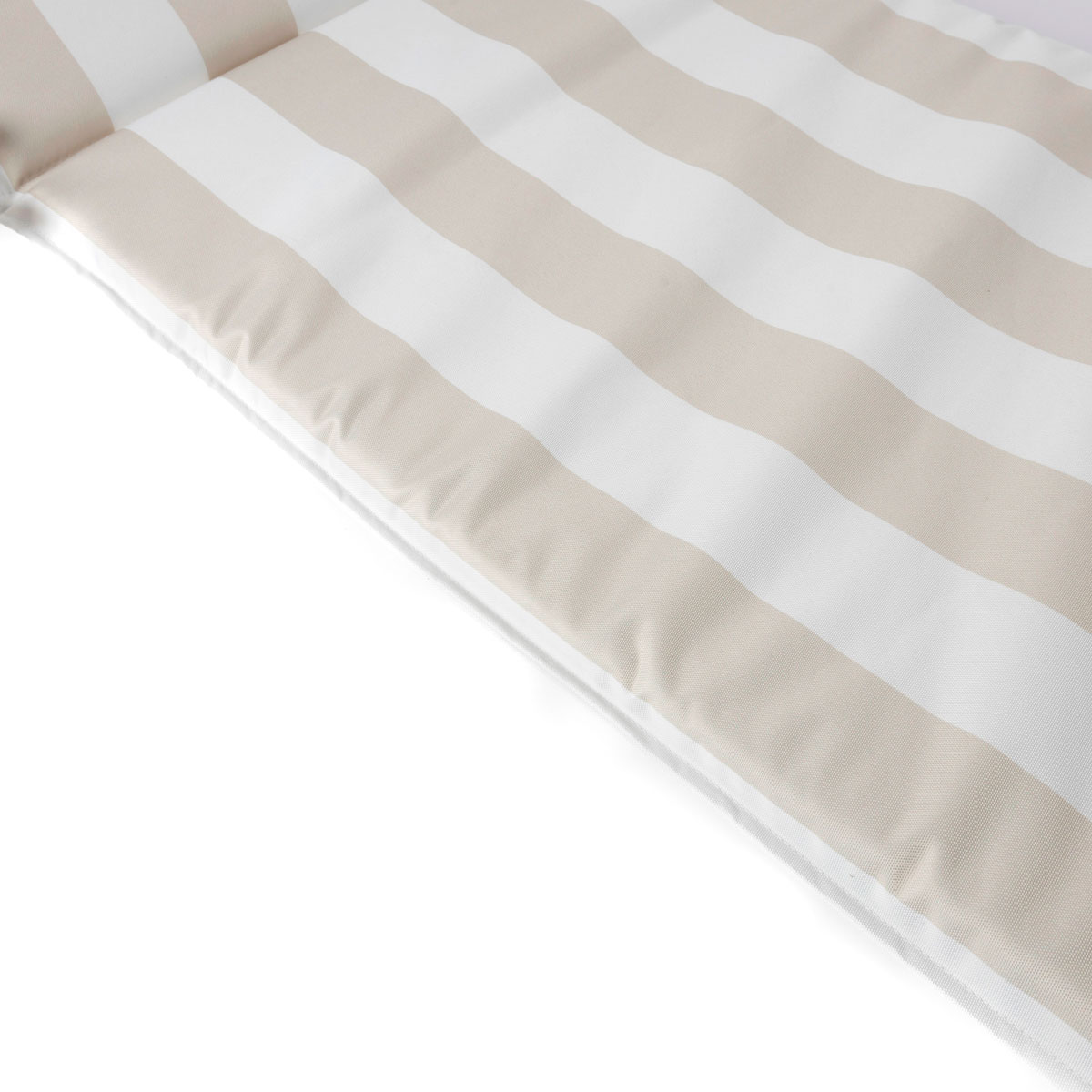 Coxim para espregui&ccedil;adeira riscas branco e bege