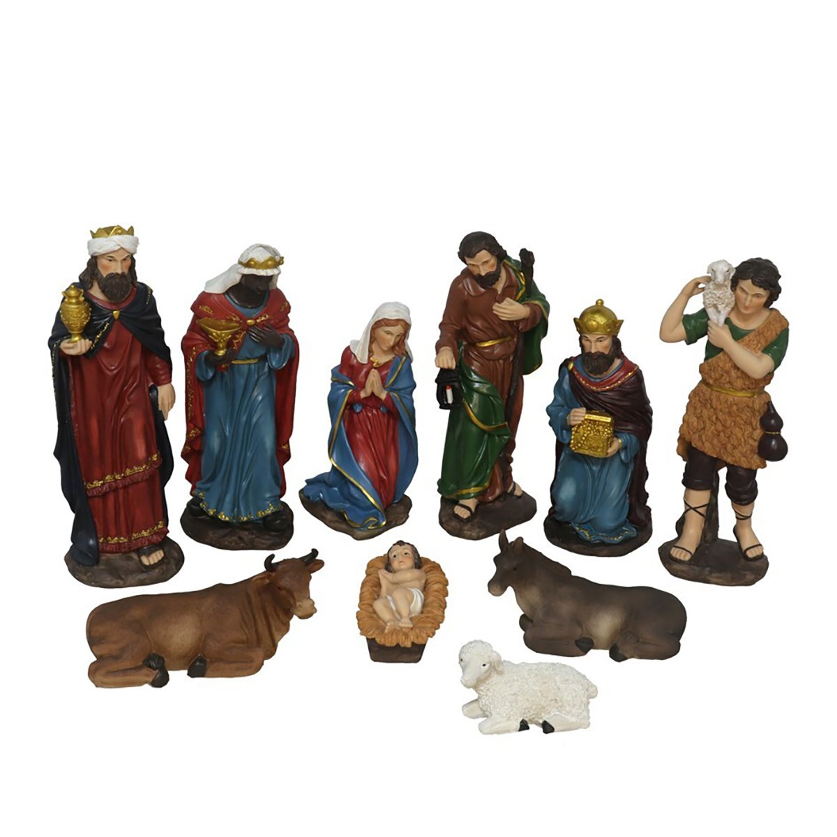 Conjunto de 10 figuras para presépio 14/16cm,  Conjunto de 10 figuras para presépio 14/16cm