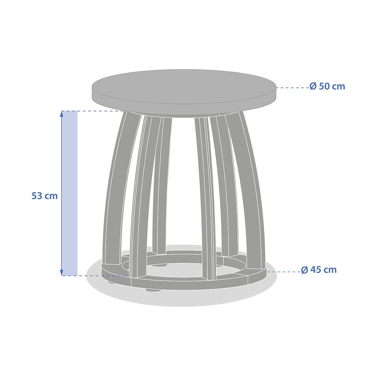Mesa de centro LEMINDO em madeira eucalipto 50cm