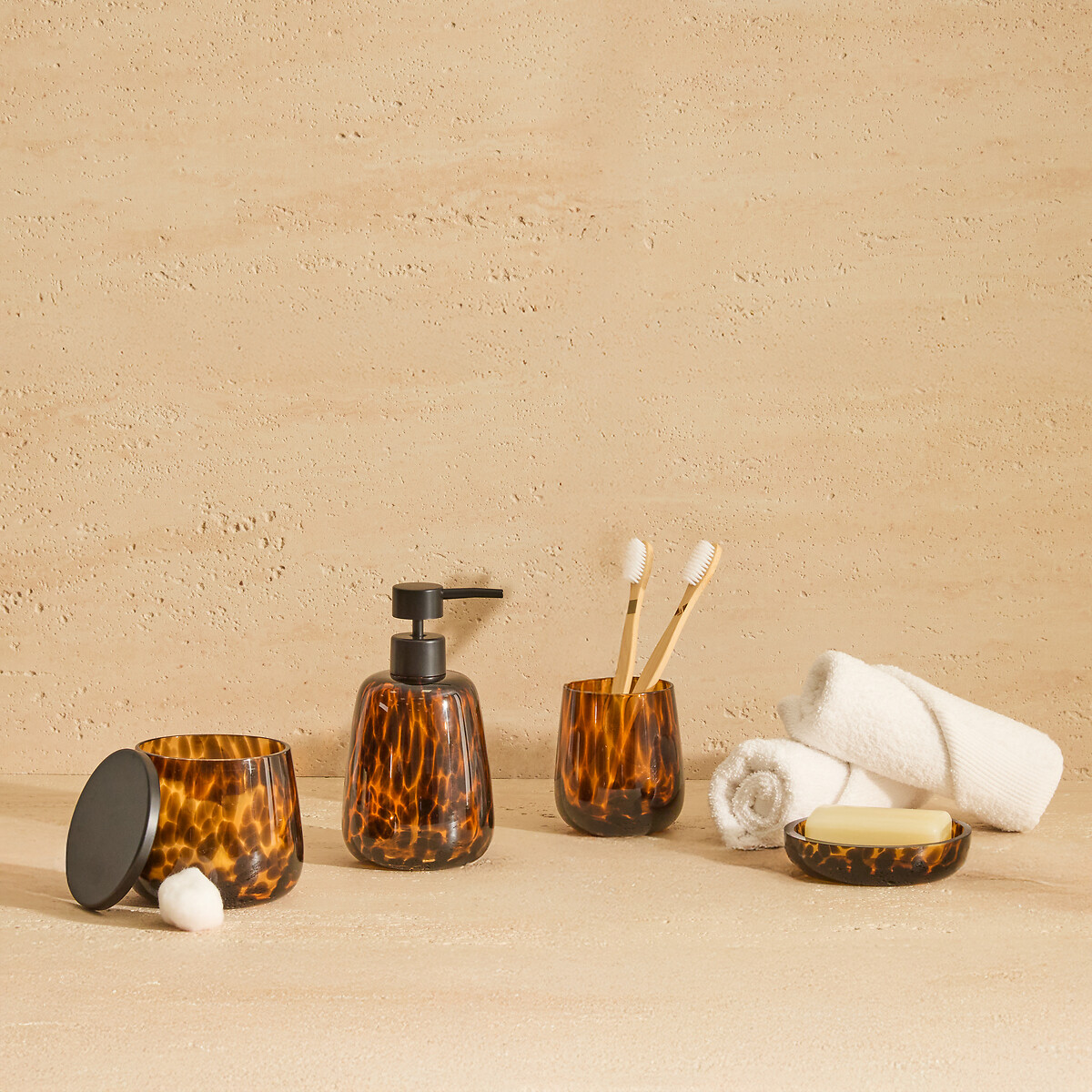 Pote para algod&atilde;o DOTTY castanho