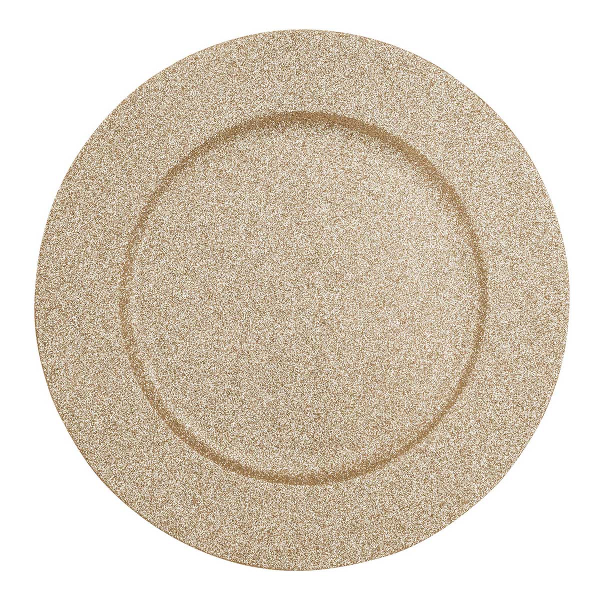 Prato Marcador Redondo Dourado Brilhante 33cm