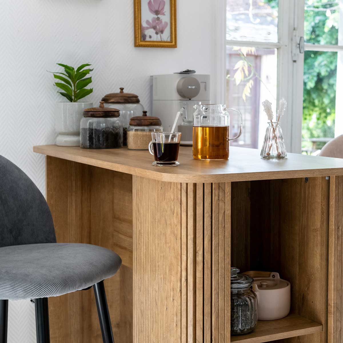 Mesa de bar COLVA bege em mdf